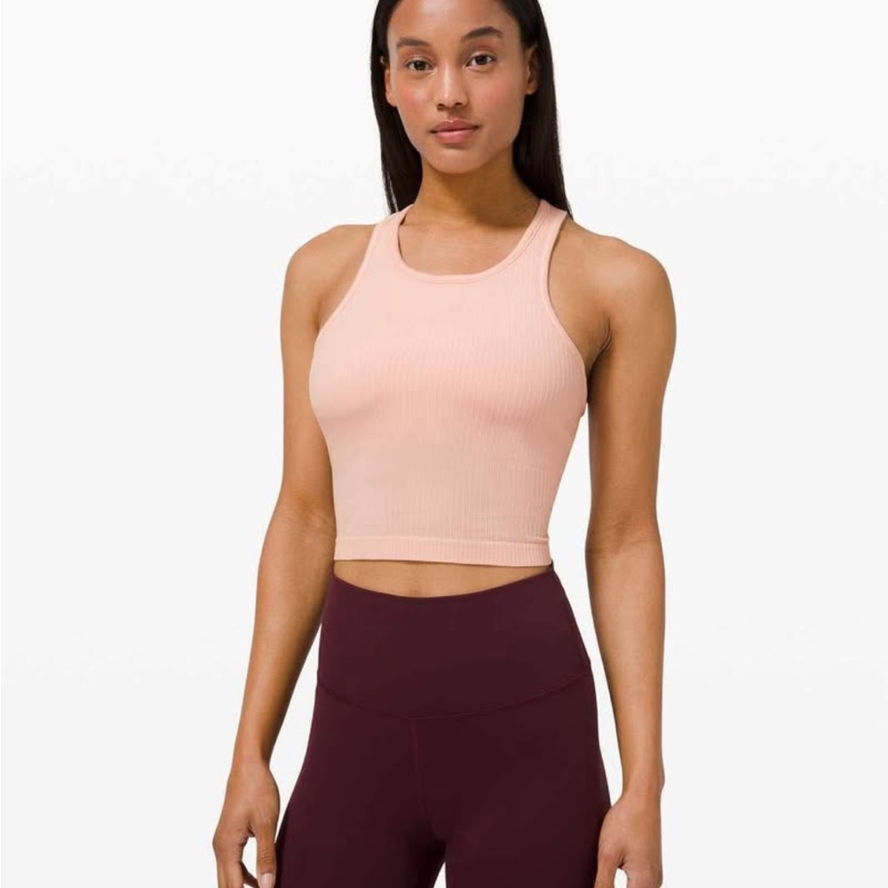 Lululemon Ebb to Street Women’s Pink Tank, Size 4